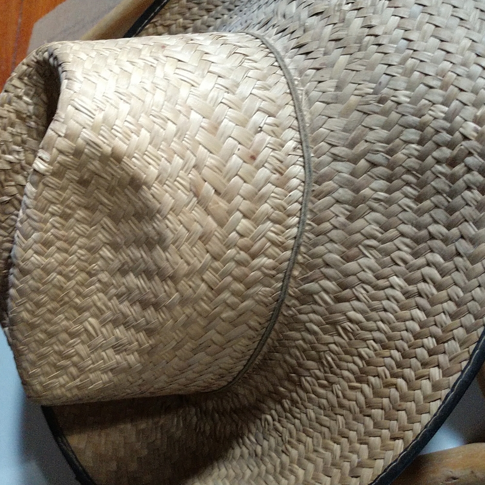 #3 COPY VINTAGE Herringbone Handwoven Straw Hat